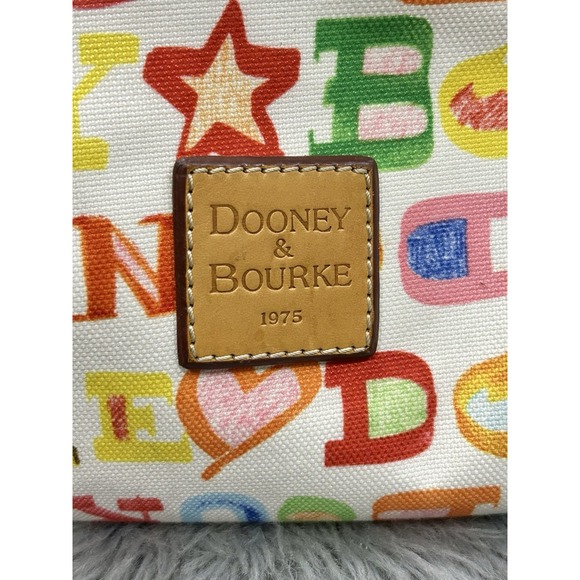 Authentic Dooney & Bourne Signature Logo Multicolor Canvas Duffle Style Bag - Picture 12 of 16